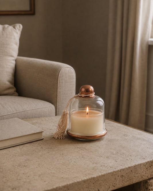 Brassnclay lifestyle scene - halo-candle